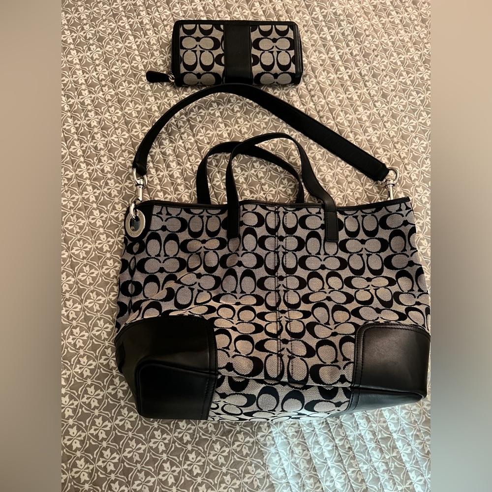Matching coach purse and wallet